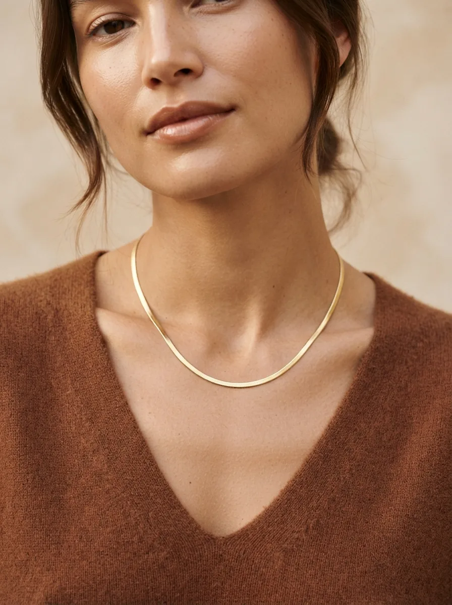 Necklace · Collarbone crop AI jewelry model reference