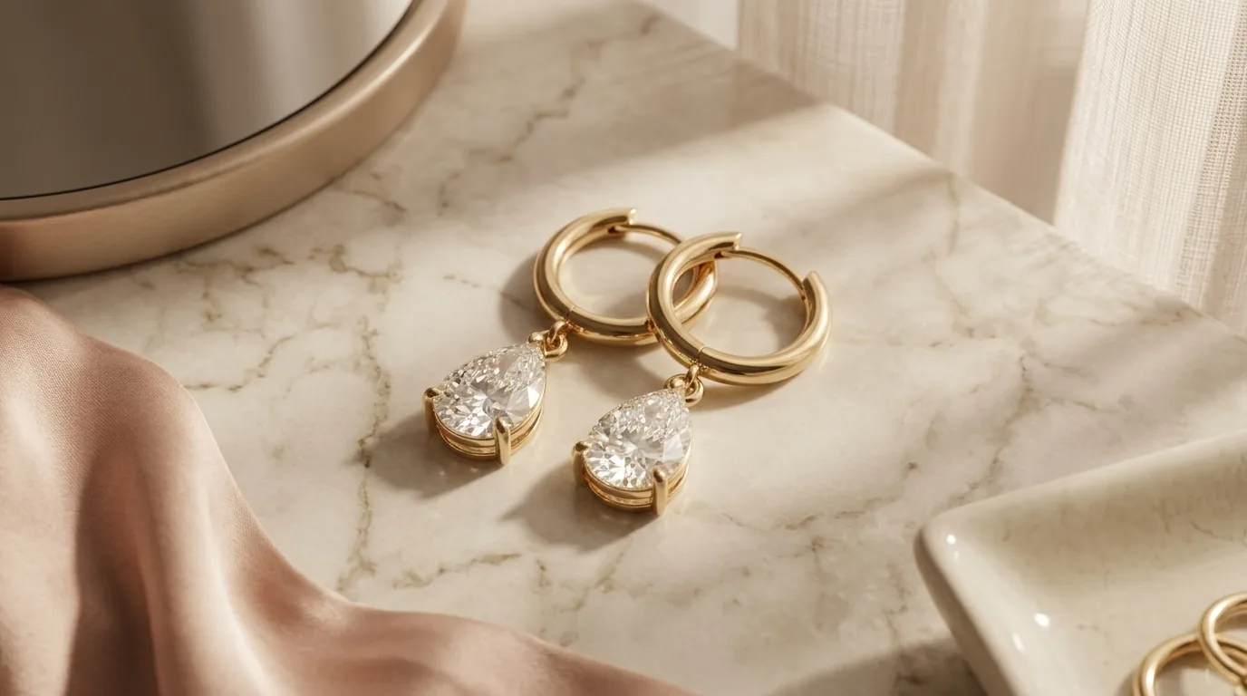 Earrings product scene
